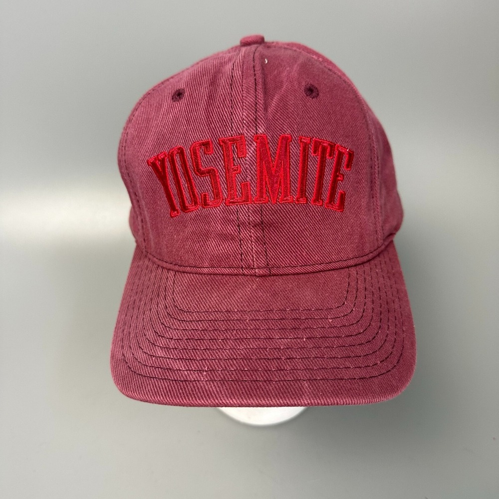 Yosemite National Park Hat Burgundy Maroon Snapback Baseball Cap Made in USA